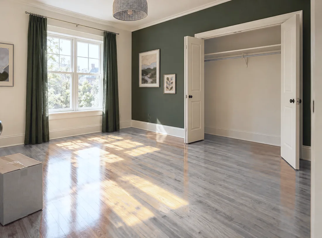 Empty bedroom ready for the next tenant